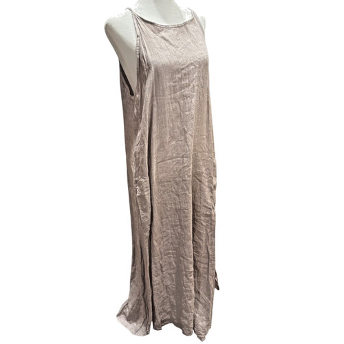 Linen sleeveless maxi dress - sleeveless,