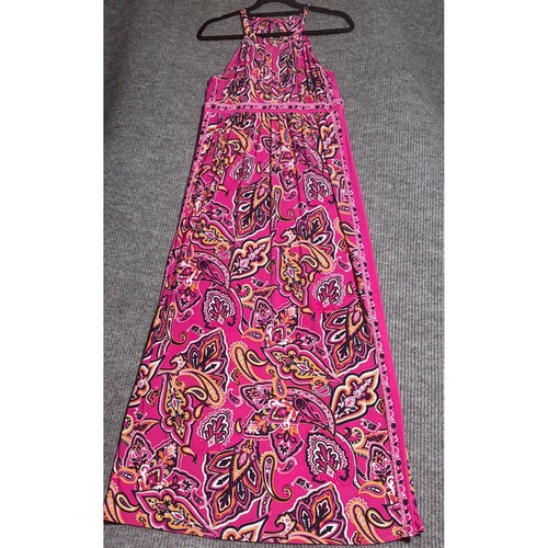 Pink paisley halter neck maxi - halter,