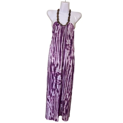 Purple tie dye halter - halter, maxi